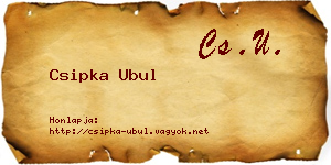 Csipka Ubul névjegykártya